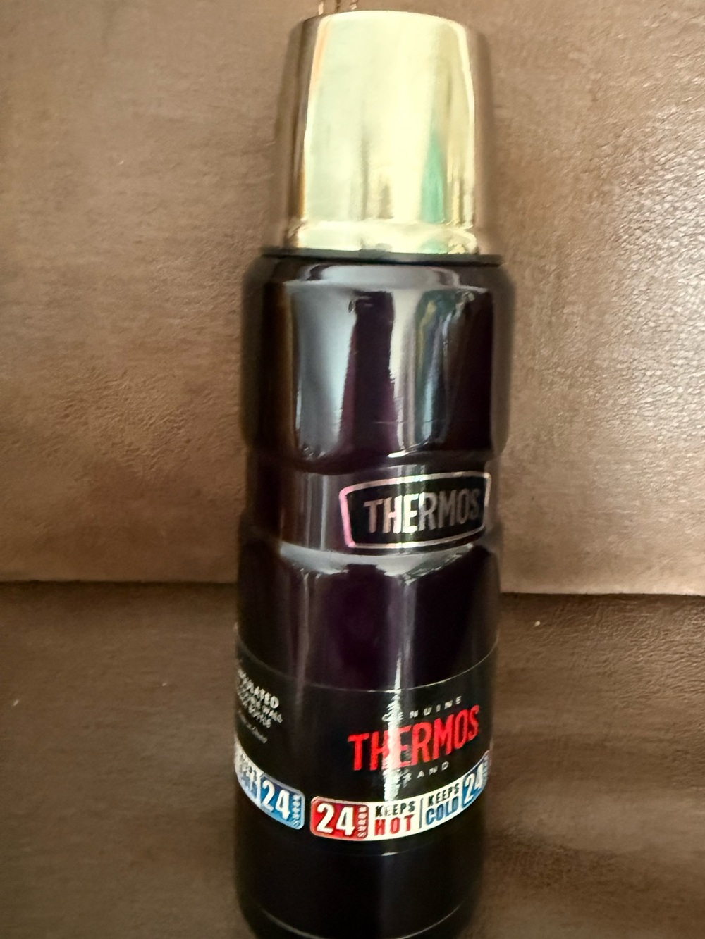 Thermos 16 oz Black Vacuum Insulated Double Wall Stainless Steel Beverage Bottle
